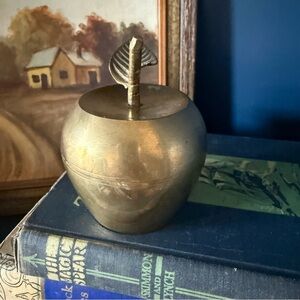Vintage Brass Apple Bell Decorative Accent